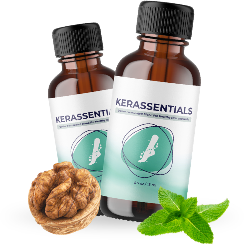 Kerassentials dropper bottles with walnut and mint